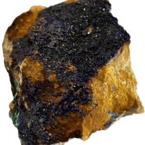 Natural azurite malachite freeform specimen 1 sians emporium Raw azurite and malachite freeform mineral specimen with deep blue crystalline crust on natural matrix